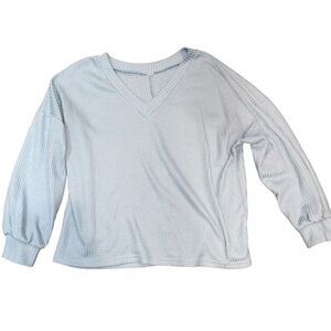 5/$25 DEAL V-neck Waffle Long Sleeve Shirt